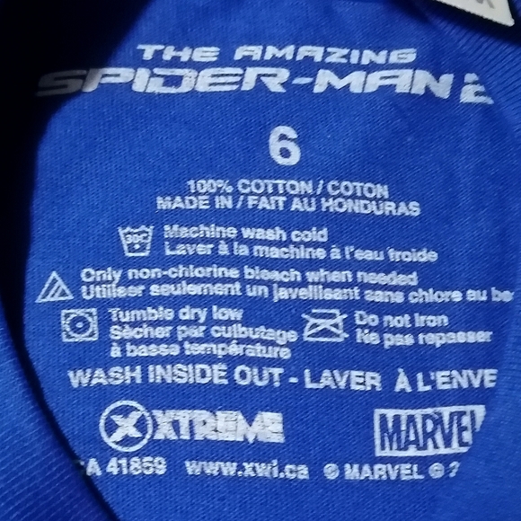 🔥SALE🔥 Spiderman Boy's Short Sleeved Boy's T-shirt Tee NWT Size 6, 6X - Picture 3 of 4